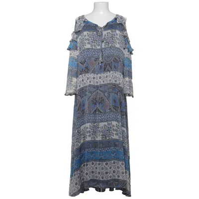 Långklänning (Blå, Flerfärgad) från Violeta by Mango Metallfiber, Polyester