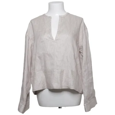 Blouse (Beige, Blanc) de Massimo Dutti Lin, Soie