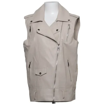 Biker vest (Beige) from Mochy Polyester, Polyurethane, Viscose