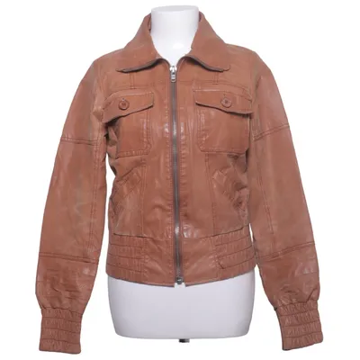 Leather jacket (Brown) from ONLY Leather, Polyester