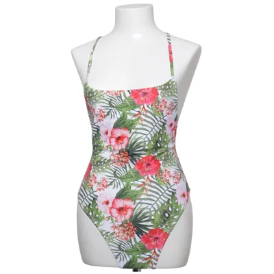 Maillot de bain une pièce (Blanc, Multicolore) de Zaful Swim Élasthane, Polyamide, Polyester