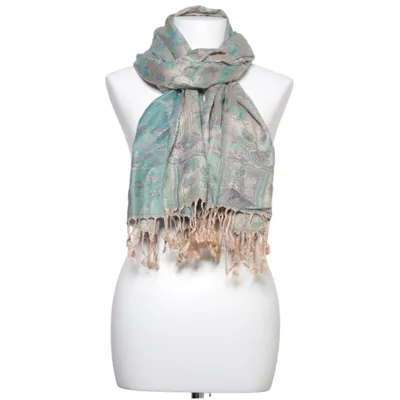 Sjal (Grön, Flerfärgad) från Pashmina Kashmir