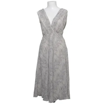 Långklänning (Grå, Vit) från Massimo Dutti Woman Polyester, Silke
