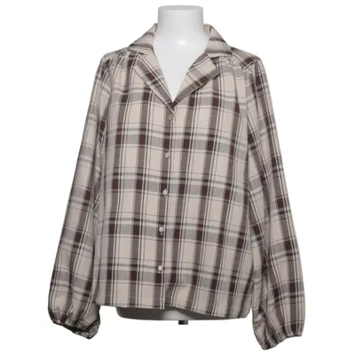 Blouse (Beige, Brown) from Ichi Elastane, Polyester, Viscose