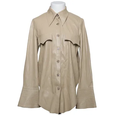 Skjortejakke (Beige) fra Nanushka Polyester, Polyurethan
