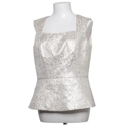 Top (Beige) von White House Black Market Baumwolle, Metallfaser, Polyester