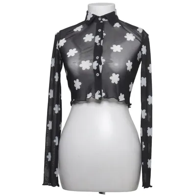Blus (Svart, Vit) från Bershka Elastan, Polyester