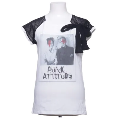 T-shirt (Hvid, Sort) fra Relish Bomuld, Elastan, Polyamid