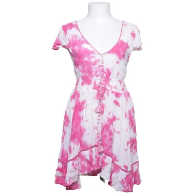 Dress (Pink, White) from Goa Cotton, Metallic fiber, Viscose