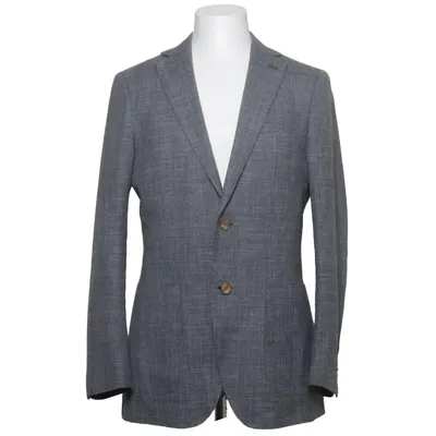 Blazer (Gris) de E. Thomas Cupro, Lin, Polyester, Soie, Laine