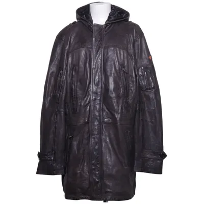 Leather coat (Brown) from Emilio Adani Leather, Polyester