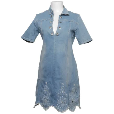 Denim dress (Blue, White) from Desigual Cotton, Elastane, Polyester