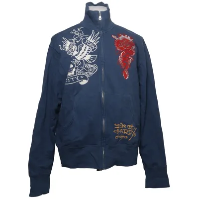 Huvtröja (Blå, Flerfärgad) från Ed Hardy Bomull