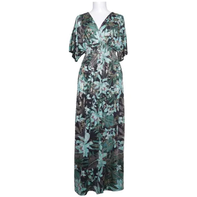 Maxi jurk (Zwart, Groen, Meerkleurig) van Caramelle Elastaan, Polyester