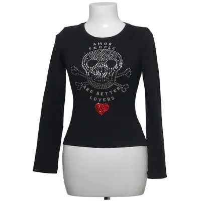 Lange mouwen shirt (Zwart) van Amor & Psyche Elastaan, Modal
