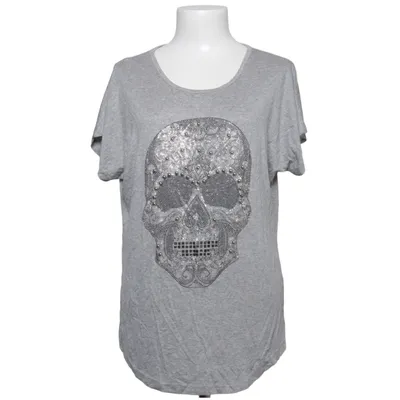 T-shirt (Gris) de Miss Charm Coton, Élasthane