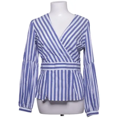 Wikkelblouse (Blauw, Wit) van Reken Maar Katoen, Elastaan, Polyamide