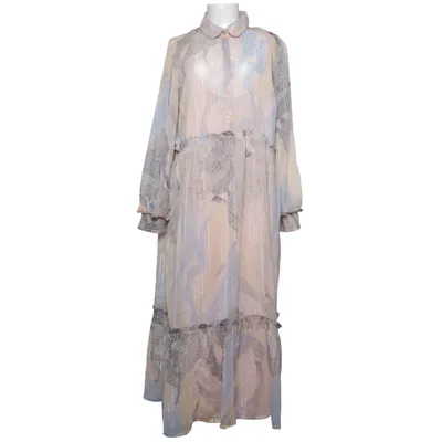 Maxikjole (Beige, Blå, Flerfarvet) fra Nümph Metallfiber, Polyester