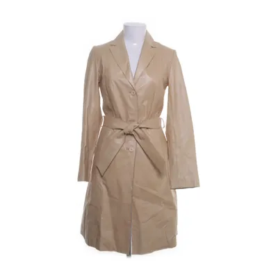 Leather coat (Beige) from Zara Woman Leather, Polyester