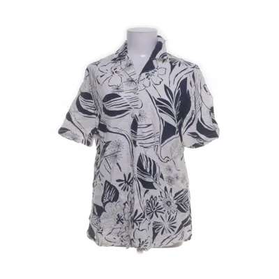 Short sleeve shirt (White, Blue) from Horoskop Linen, Viscose