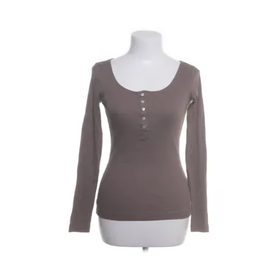 Henley shirt (Bruin) van H&M Katoen, Elastaan