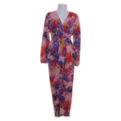 Wrap dress (Pink, Multicolored) from Shein Polyester