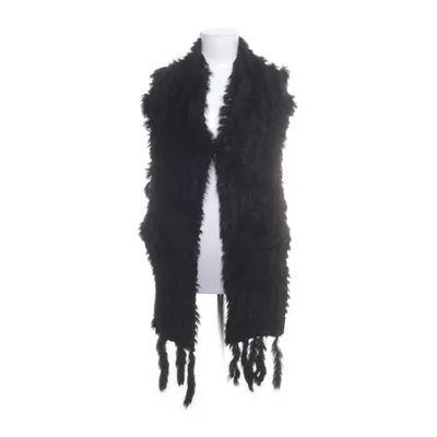 Bont gilet (Zwart) Acryl, Konijnenbont