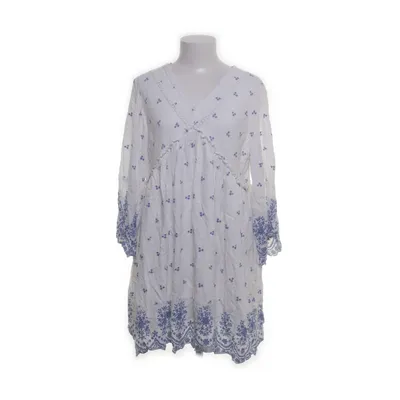 Dress (White, Blue) from Zudio Cotton, Viscose