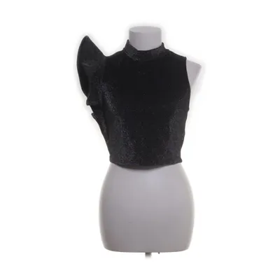 Crop top (Black, Silver) from Bershka Special Edition Polyamide, Polyester
