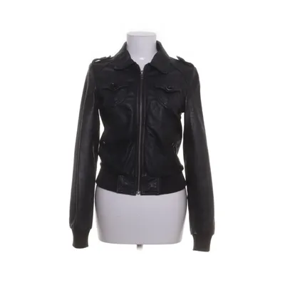 Leren jack (Zwart) van Divided by H&M Katoen, Nylon, Leer
