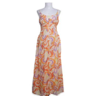 Maxi dress (Orange, Multicolored) from ASOS Design Cotton