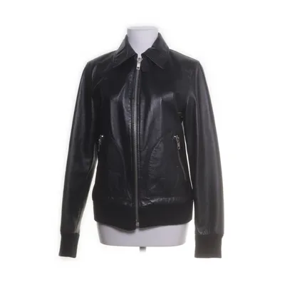 Leather jacket (Black) from Eluine Polyester, Leather