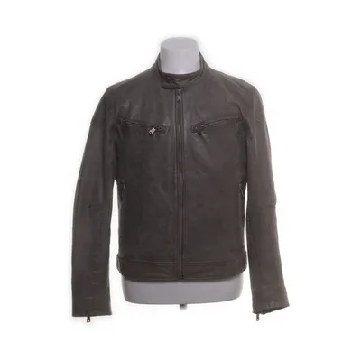 Leather jacket (Gray) from Gipsy Cotton, Polyester, Leather