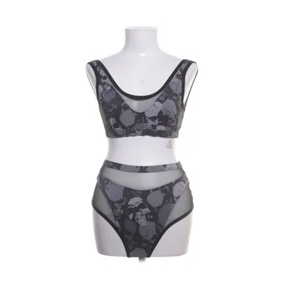 Bikini (Gray, Black) from Killstar Elastane, Polyamide
