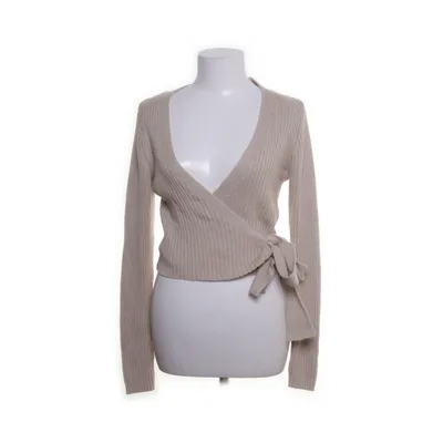 Slå om-cardigan (Beige) fra NA-KD Akryl, Bomuld