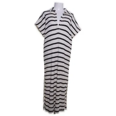 Maxi dress (Black, Beige) from Massimo Dutti Cotton