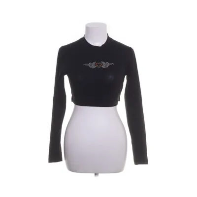 Crop top (Zwart) van Reclaimed Vintage Katoen, Elastaan