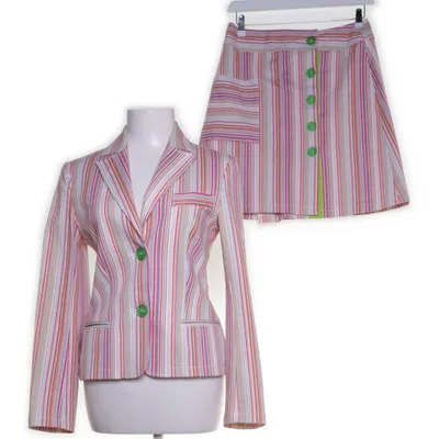 Skirt suit (White, Multicolored) from Maria Westerlind Cotton, Elastane