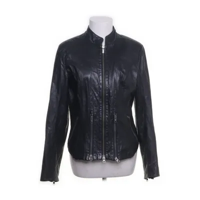 Leren jack (Zwart) van Goosecraft Leer, Polyester