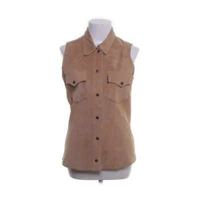 Leather vest (Beige) from Bomb Boogie Polyester, Leather
