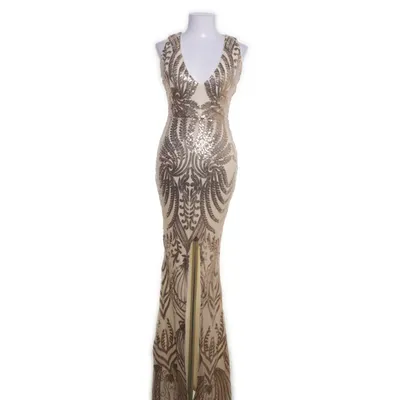 Aftenkjole (Gul, Guld) fra Miss Ord Elastan, Polyester