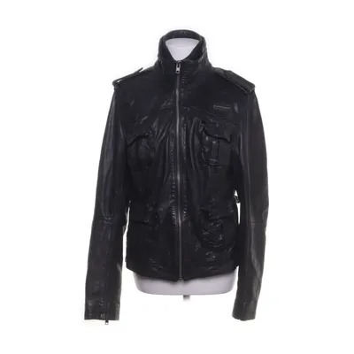Leather jacket (Black) from Superdry Polyester, Leather