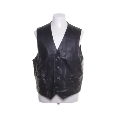 Leren vest (Zwart) van Yorn Acetaat, Polyamide, Leer