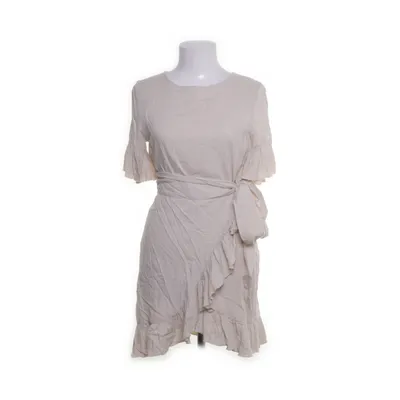 Wrap dress (Beige) from NA-KD Cotton, Linen, Polyester, Viscose
