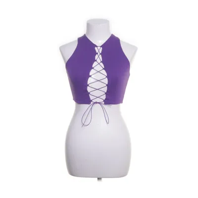 Crop Top (Lila) von Oh Polly Viskose, Elasthan