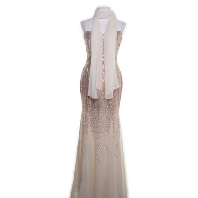 Aftonklänning (Beige, Guldfärgad) från Goddiva Polyester