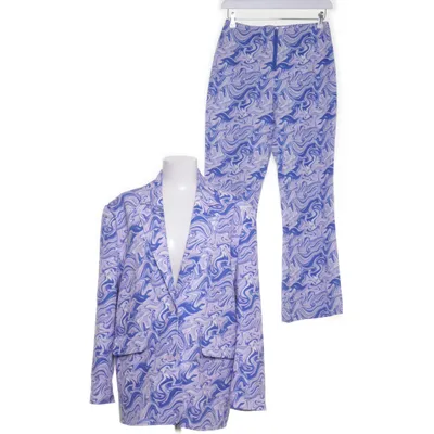 Suit (Purple, White) from Hosbjerg Polyester, Elastane, Viscose