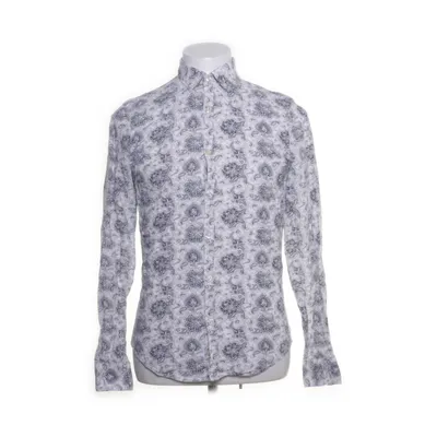 Shirt (Wit, Blauw) van Zara Man Katoen, Linnen