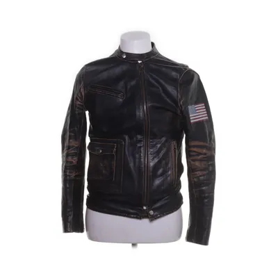 Leren jack (Zwart, Beige) van Sandro Katoen, Polyester, Leer