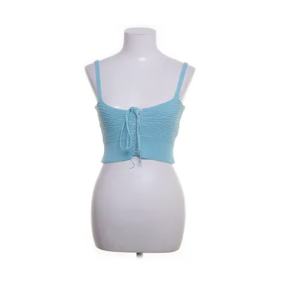 Crop top (Blauw) van Zara Katoen, Elastaan, Polyester